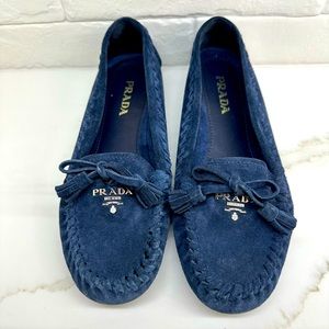 Prada Calzatura Donna Suede Loafers Size 37.5